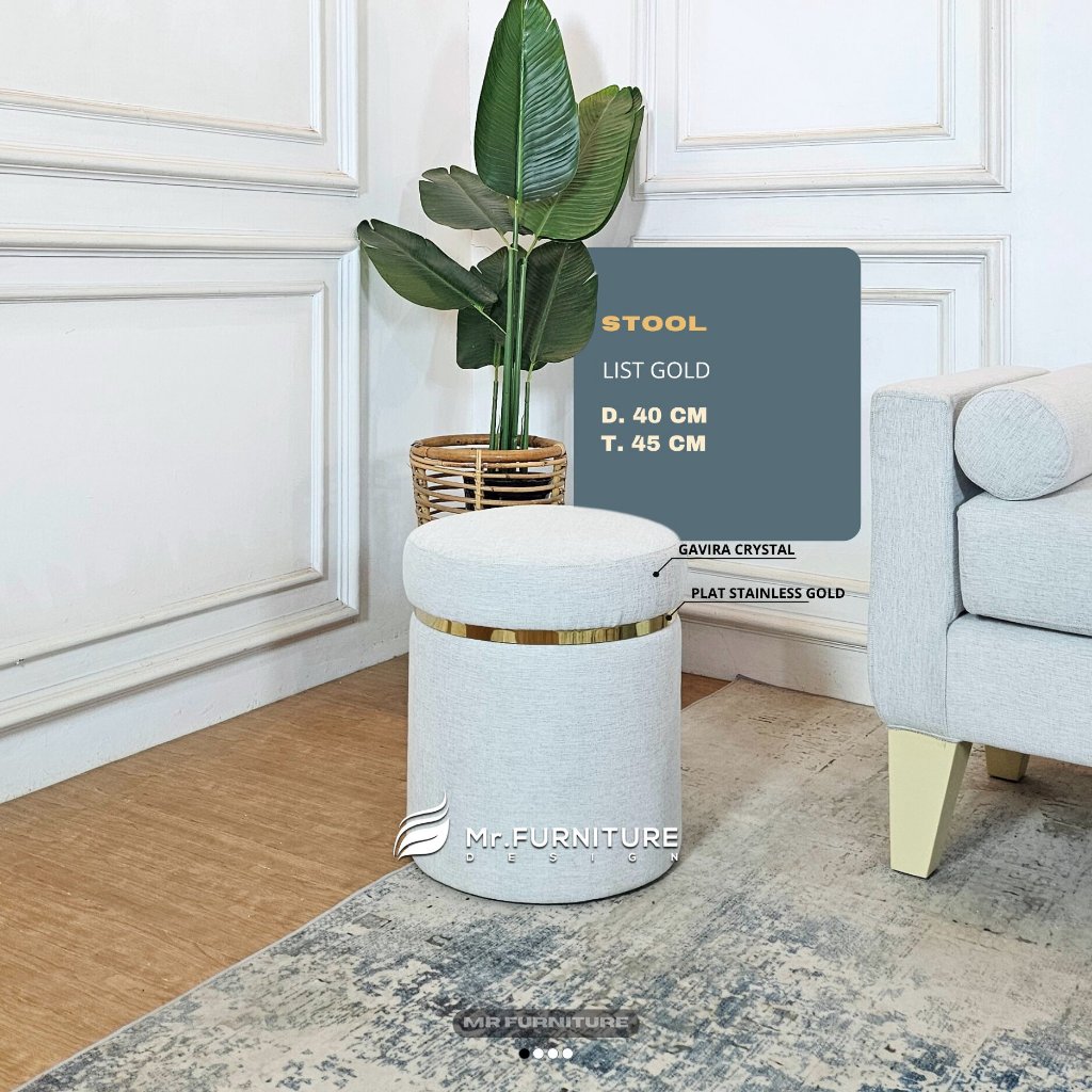 stool bulat ottoman atau kursi rias