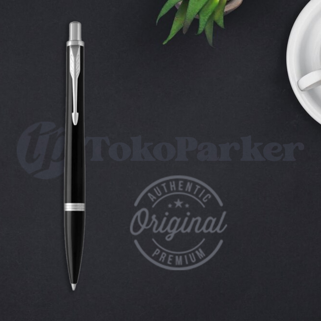 

Pulpen Parker Urban Hitam GRATIS Ukir Nama Ballpoint Matte Black Chrome Trim