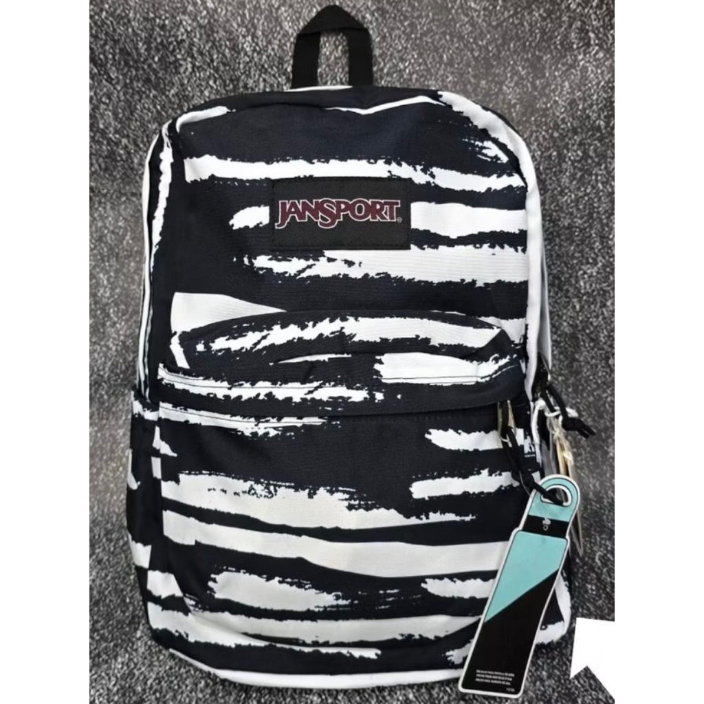 TAS RANSEL JS JANSPORT SPORT BAGS ZEBRA MOTIF ORIGINAL BLACK BACKPACK