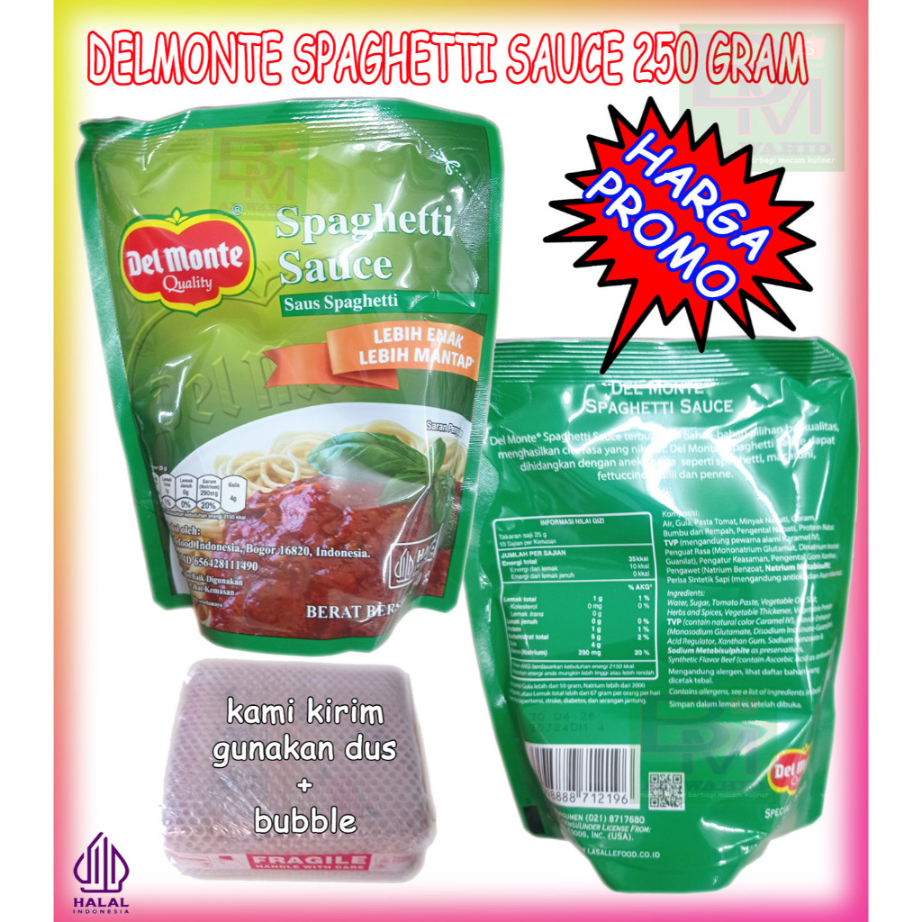 

Saus Saos Sauce Del Monte Spaghetti Spageti Kemasan 250gram