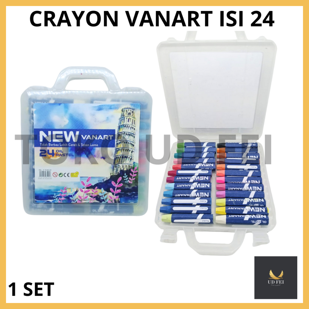 

(1 SET=24 WARNA) Crayon VANART ISI 24/ Crayon isi 24 murah / Crayon vanart