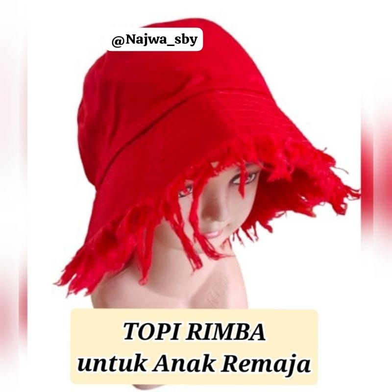 Topi Rimba Merah Putih / Topi Bundar Merah Putih