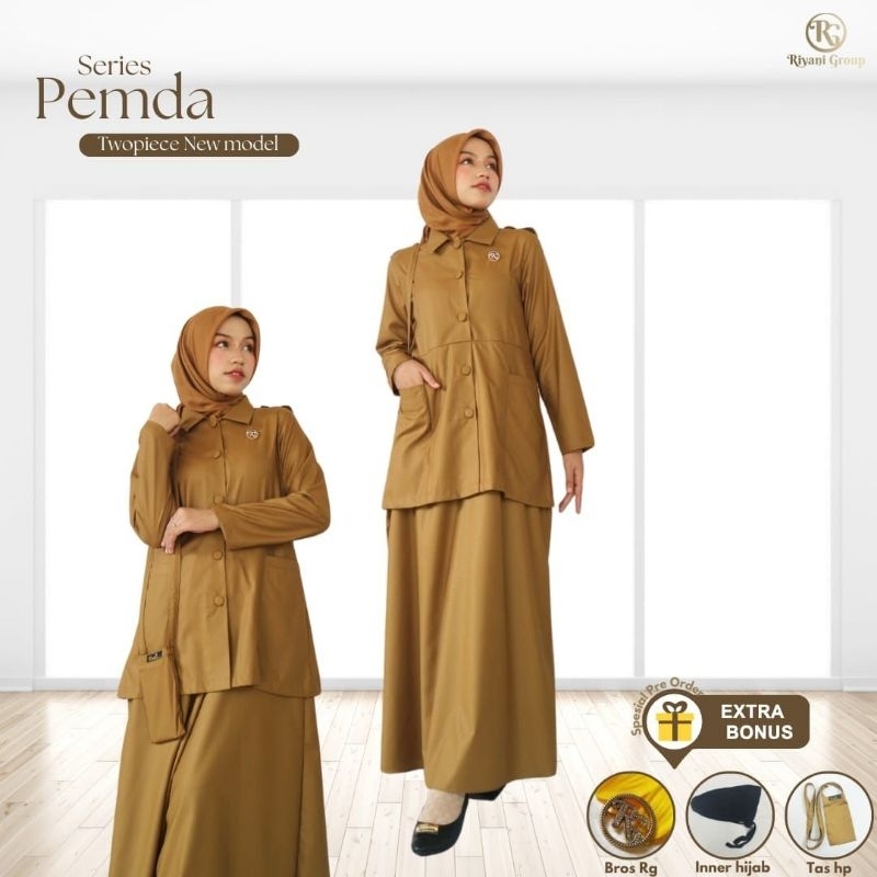 Gamis Twopiece Pemda New Model by Riyani | gamis pemda | Pemda Riyani | seragam pemda | gamis kerja