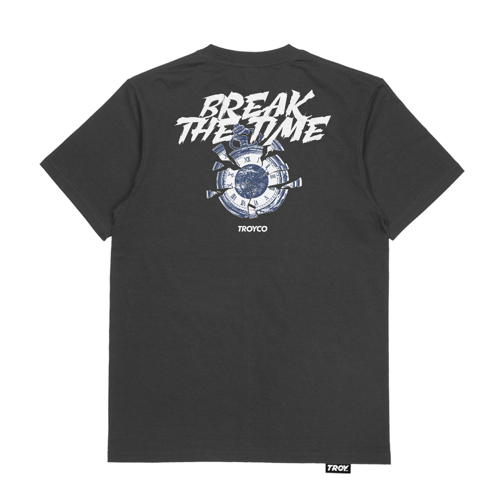 Troy Company T-shirt Dark Grey Break Time - Kaos Lengan Pendek Kaos Abu Gelap MTD 2888