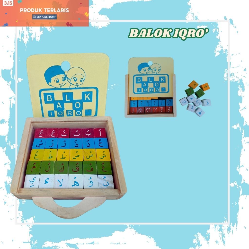 Mainan Balok Iqro - mainan edukatif anak