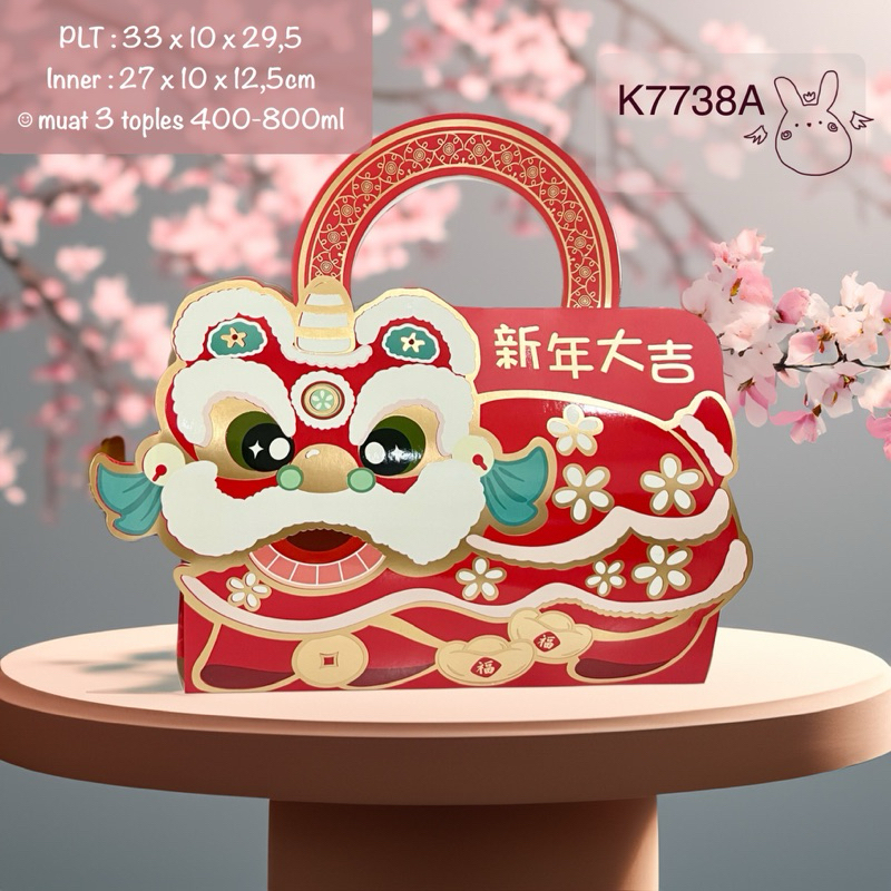 

(10pcs) (5pcs) Kotak Imlek 3d K7738 dus/ Box Sincia muat 3 toples Barongsai| K77