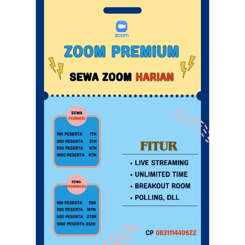 Sewa Zoom Premium Harian Termurah