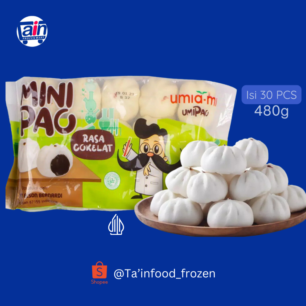 

Umiami Mini Pao Coklat 480gr, Bakpao Mini isi 30 [Halal]