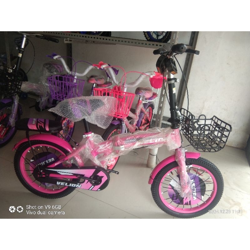 SEPEDA LIPAT 16 INCH VELION ( WARNA PINK , MERAH , BIRU , UNGU )