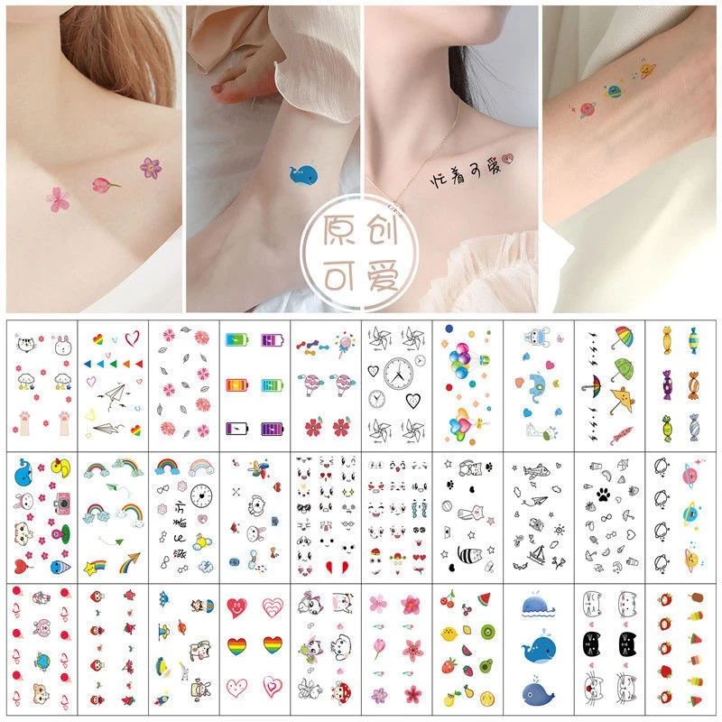 TGA Tato Anak Aesthetic Lucu Berwarna Tatto Temporer Warna