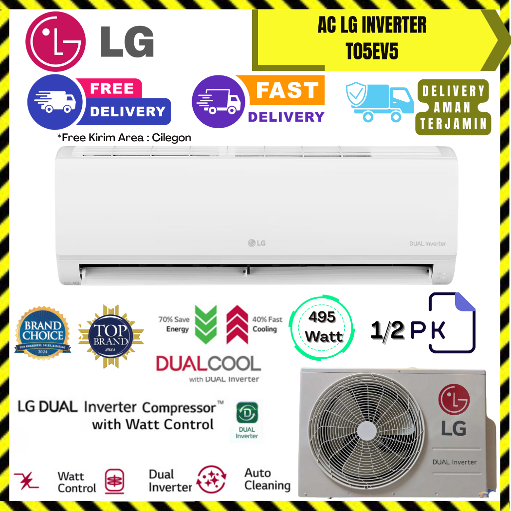 AC LG 1/2 PK T05EV5 -DUAL INVERTER -SMART INVERTER WITH WATT CONTROL