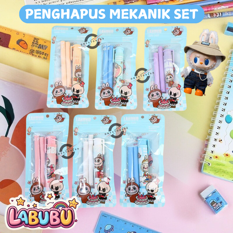 

MECHANICAL ERASER / PENGHAPUS MEKANIK LABUBU / PENGHAPUS ANAK SEKOLAH MOTIF LABUBU / HAPUSAN MEKANIK MODEL LIPSTICK