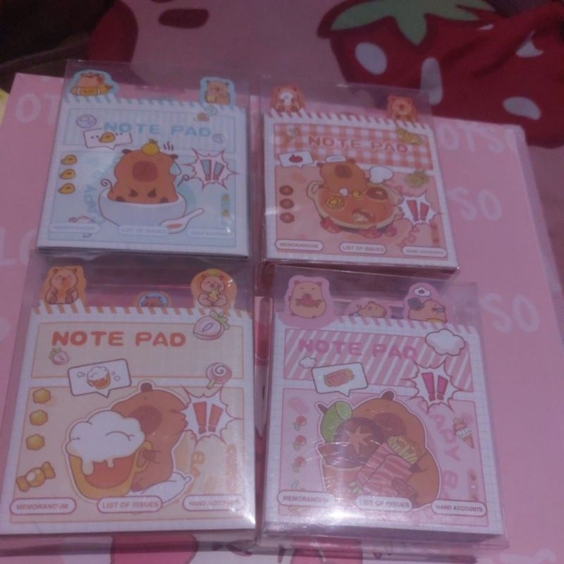 

Stikynote / Note Pad/ Memo Pad Cappybara, Bermotif, Berwarna dan Berkarakter