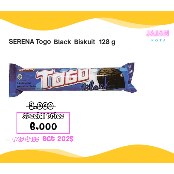 

Togo Serena Black Biskuit 128 gram