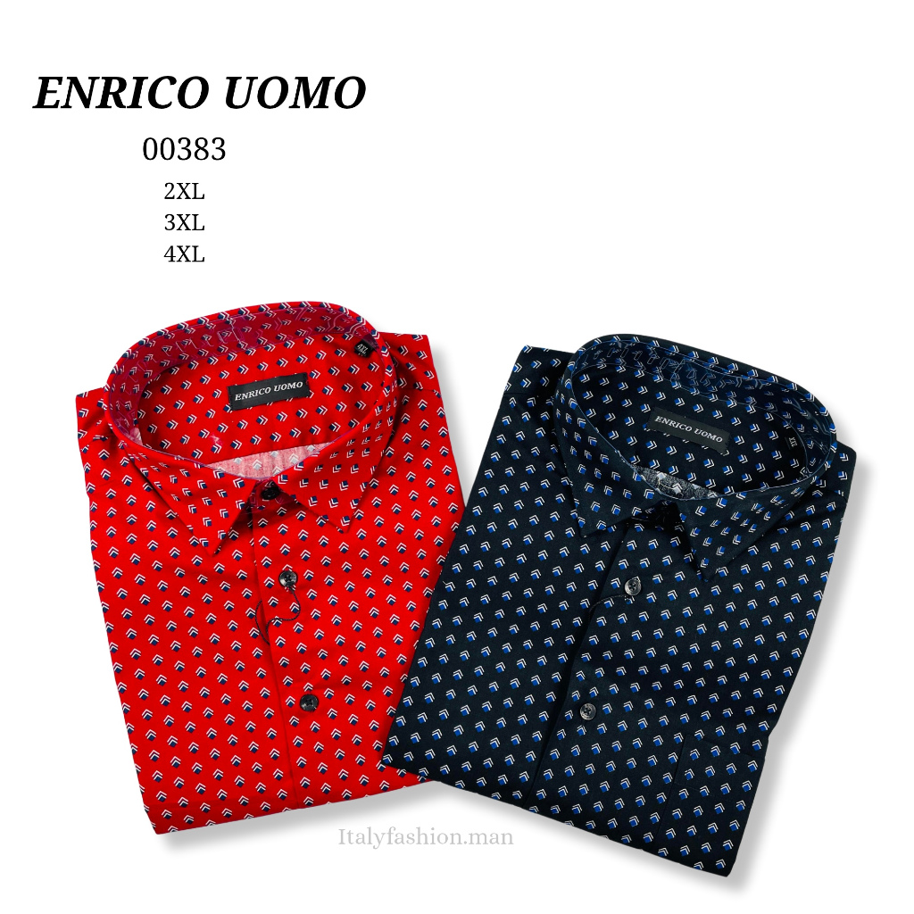 ENRICO UOMO Kemeja Pendek Katun Pria 00383 Size XXL-XXXXL