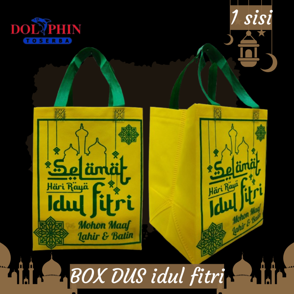 

1 PCS tas Spunbond Lebaran variasi IDUL FITRI model BOX utk box 20x20/22x22 & UK 20X26X9 - tas spunbond lebaran
