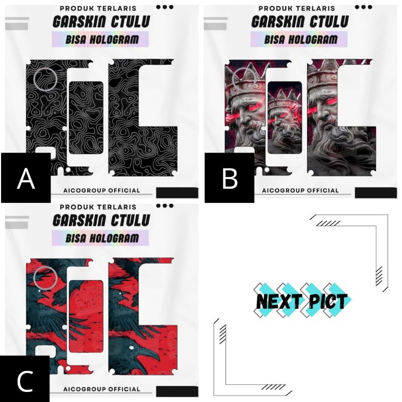 

Garskin Inner Holigram & Non Hologram CHUTULULU Bisa Custom