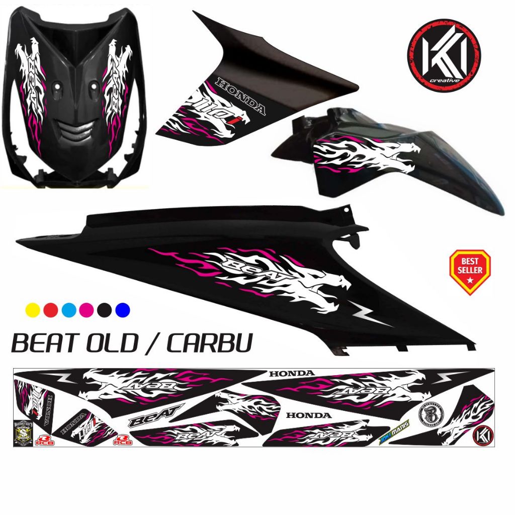 STICKER STRIPING NEW MOTIP NAGA VARIASI MOTOR BEAT OLD LIST NEW STICKER