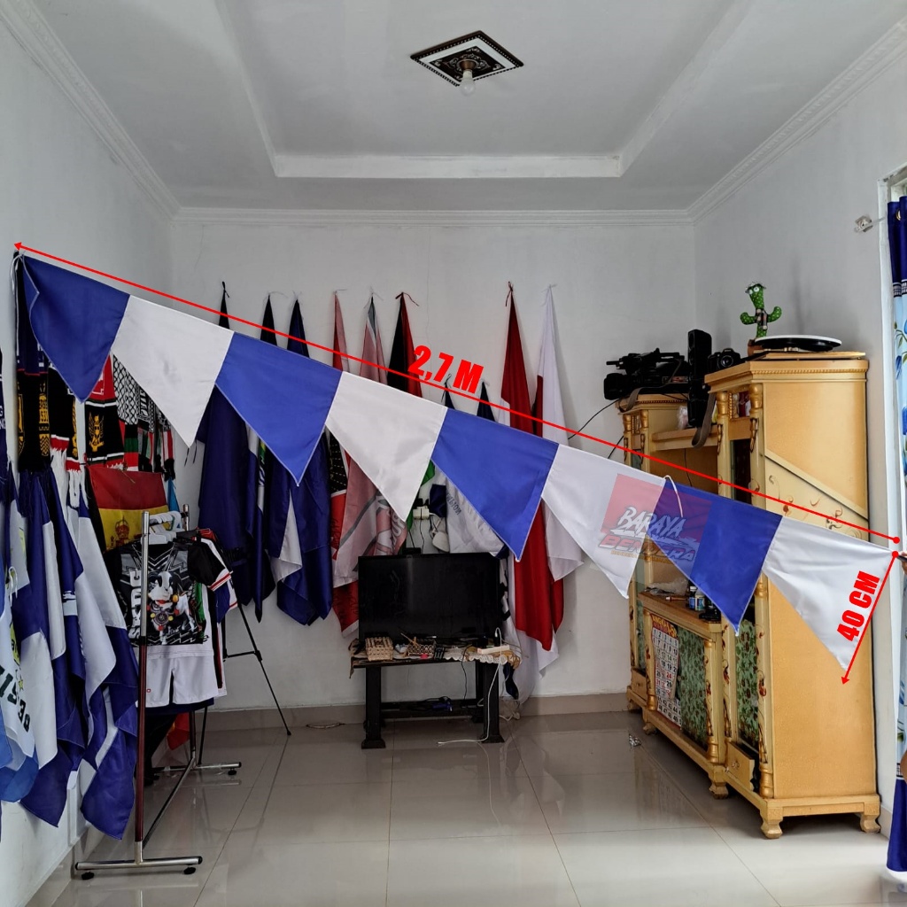 BENDERA UMBUL - UMBUL GERGAJI  BIRU PUTIH POLOS