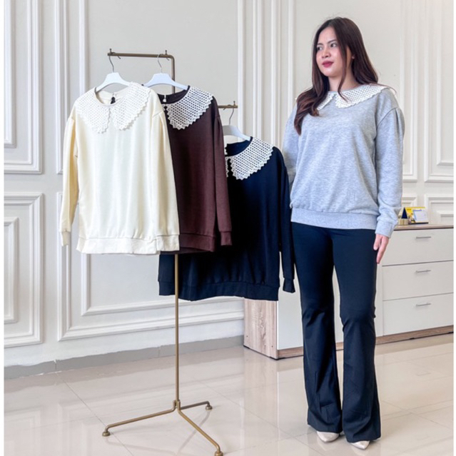 SWEATER RENDA 606 || ATASAN SWEATER WANITA TERBARU || OOTD FASHION WANITA ||