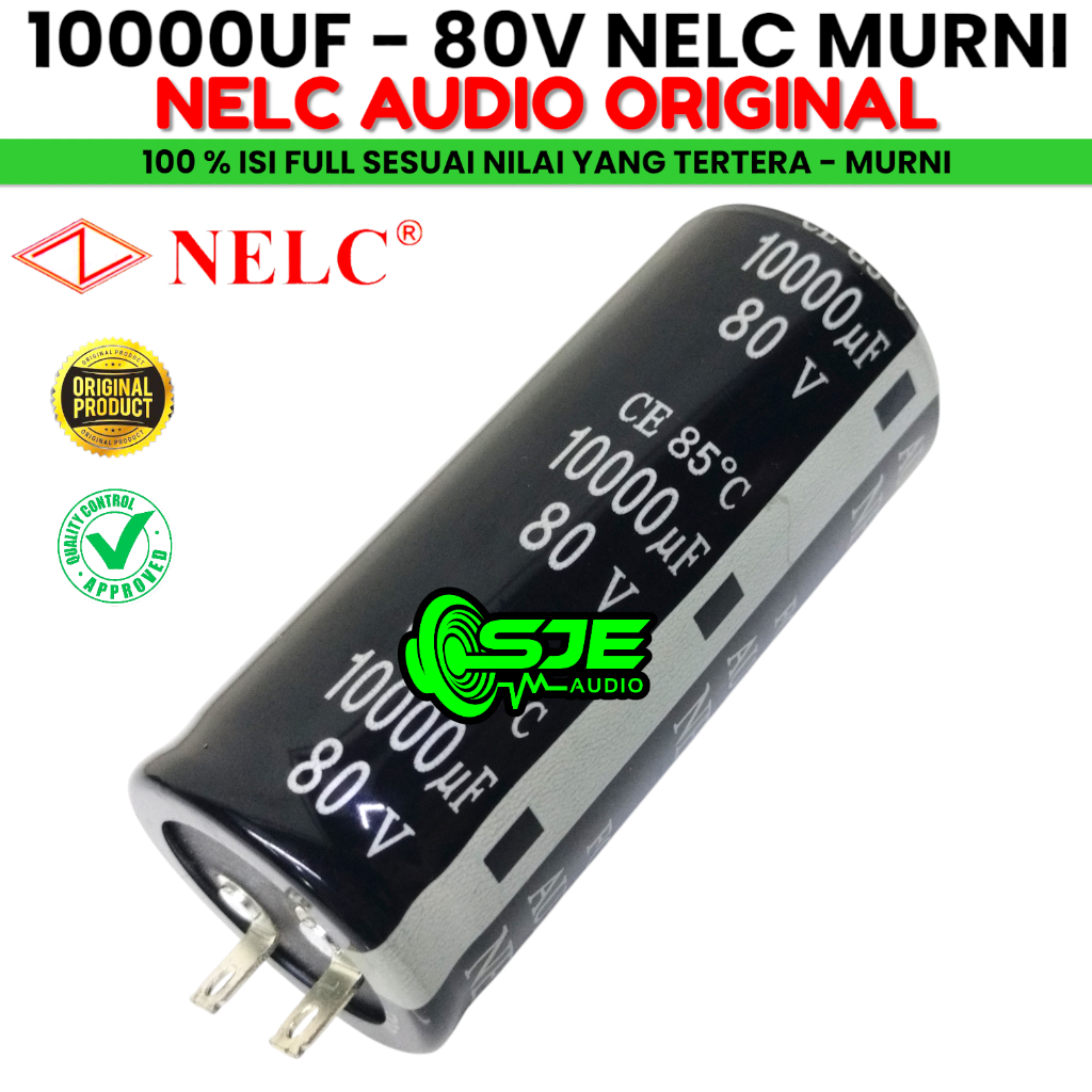 CAPASITOR ELKO 10000 UF 80 V NELC MURNI ASLI ELCO NELC 10000UF 80V ELKO CAPASITOR KAPASITOR 10000UF 