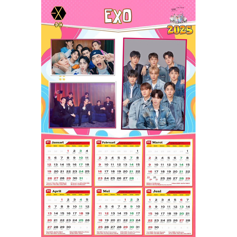 

Kalender tahun 2025 tema Exo