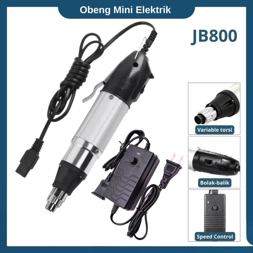 Opinkrandam - Obeng Listrik Screwdriver Elektrik JB800 Bolak Balik + Mata Obeng Plus