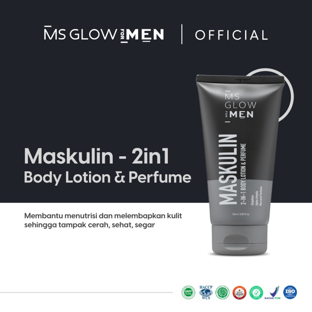 MS Glow For Men Maskulin 2in1 Body Lotion & Parfume Hand Body Lotion Pria