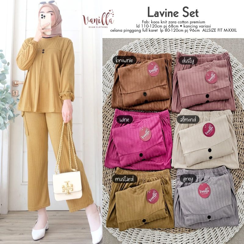 GS - Lavine Set - Setelan Wanita Polos - Setelan Kaos Knit