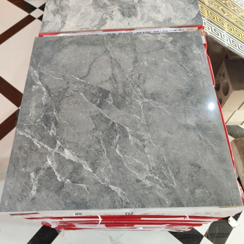 Granit 60x60 concord Motif abu-abu glossy mengkilap kw1