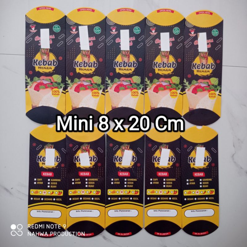 

100 Lembar Kertas Kebab Mini / Bungkus Kebab Mini / Box Kebab Mini Uk 8x20 Cm
