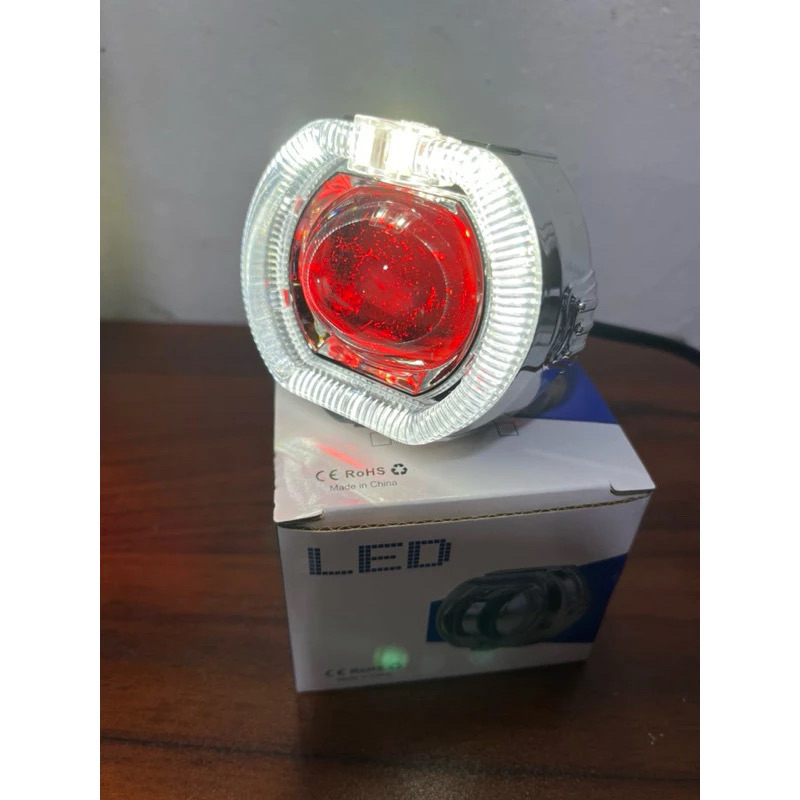 Lampu Projector Biled ala ala kw Projector ala ala Biled 2.5 Inch Devil + Angel Light Putih-Kuning