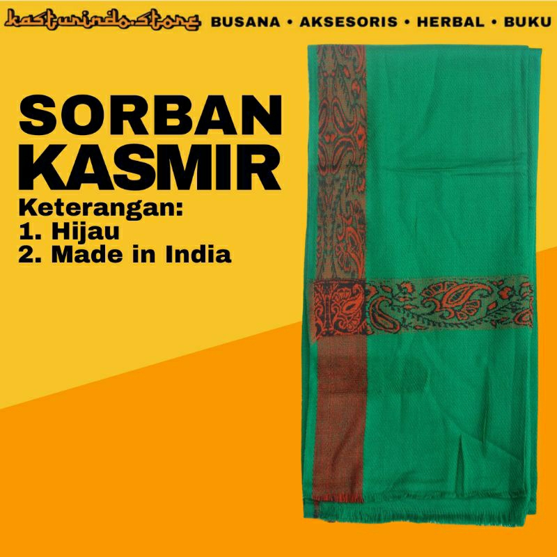Sorban Kasmir Hijau NU ala Habib Lutfi bin Yahya - Kain Syal Kuffiyeh Surban