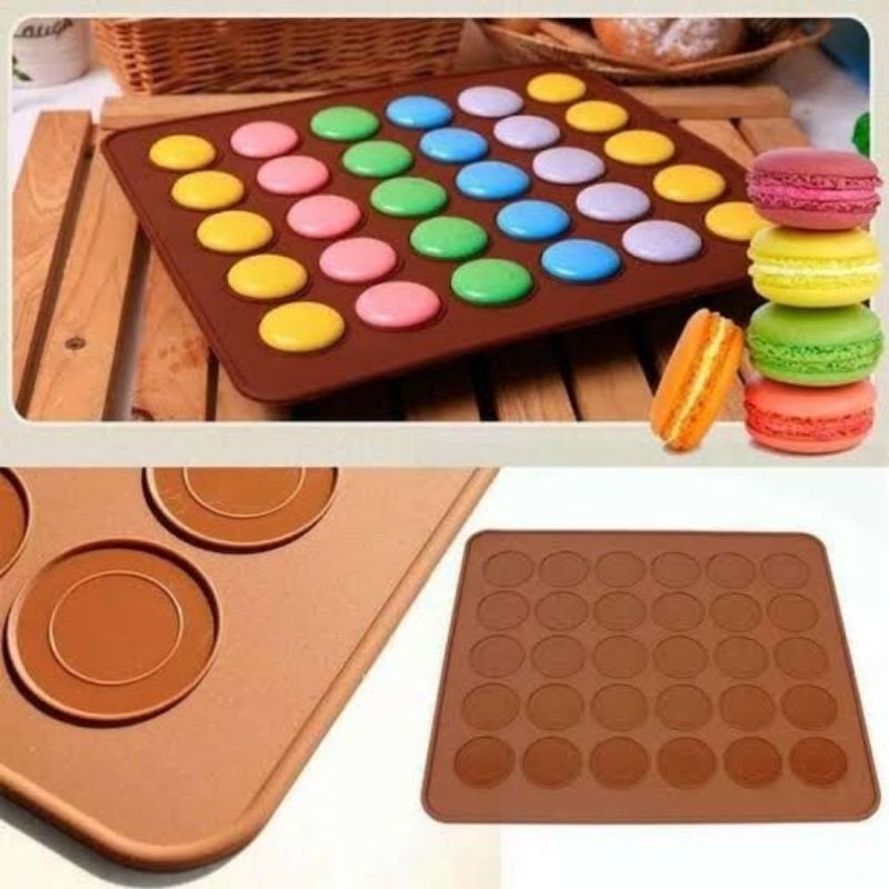 

MACAROON MAT SILIKON ALAS CETAKAN ADONAN MAKARON MACARON BULAT HATI BERUANG BAKING SILICONE ROUND