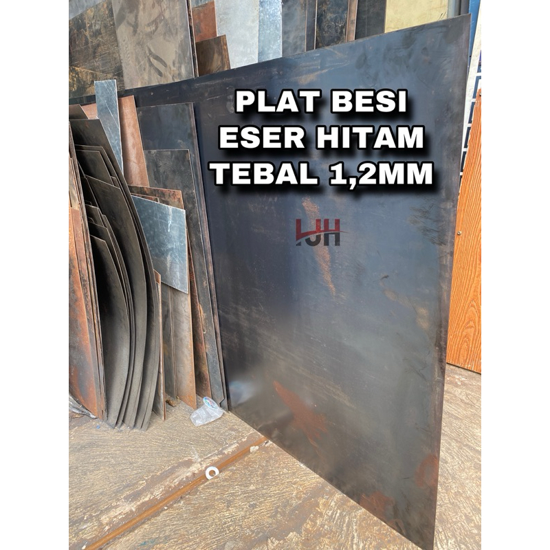 Plat besi eser hitam tebal 1,2 mm . plat besi tebal plat eser hitam TRG SR20 ukuran mulai 40x22cm