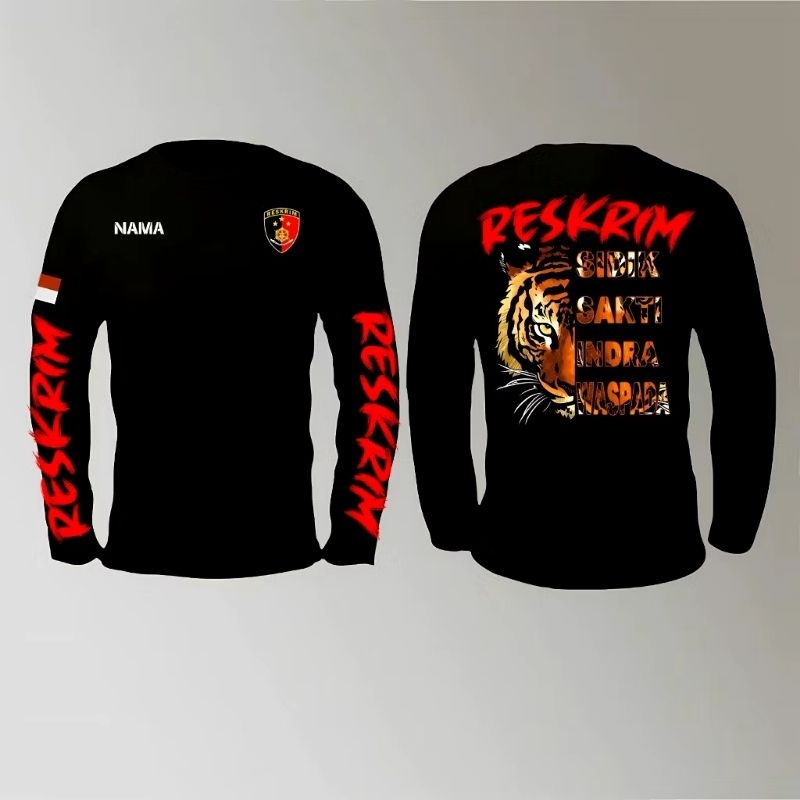 KAOS LENGAN PANJANG RESKRIM WARNA HITAM TERBARU