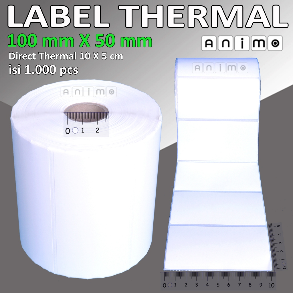 

LABEL THERMAL 100 X 50 isi 1.000 PCS - BARCODE Thermal 100X50 MM - Direct Thermal 100 X 50 mm - Stiker Thermal 10 x 5 cm isi 1.000 PCS