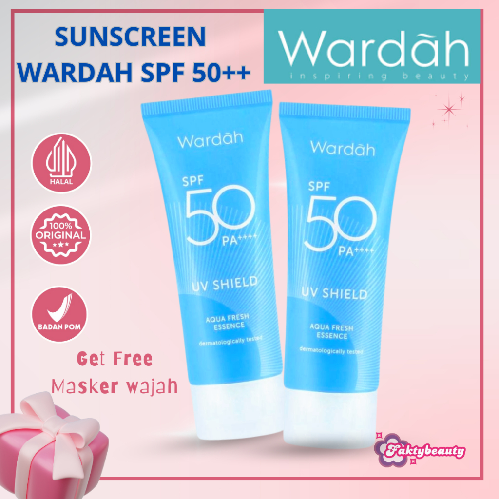 [FREE GIFT MASKER] SUNSCREEN WARDAH UV SHIELD AQUA FRESH SPF 50++ TABIR SURYA