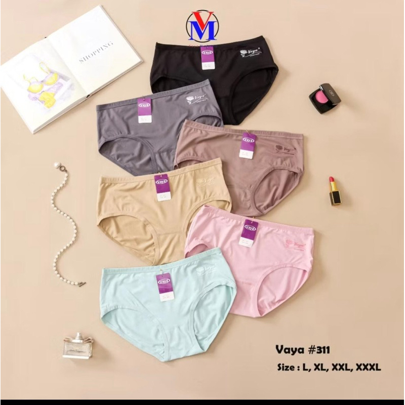 12PCS VAYA Type Art311| Celana Dalam Wanita / CD Cewek /Dalaman Perempuan Size M -Jumbo Lembut