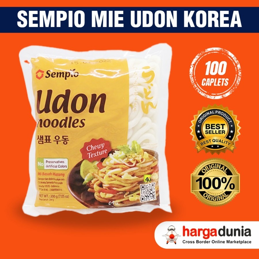 Sempio Mie Udon Halal Matang 200gr Udon Instan Plain