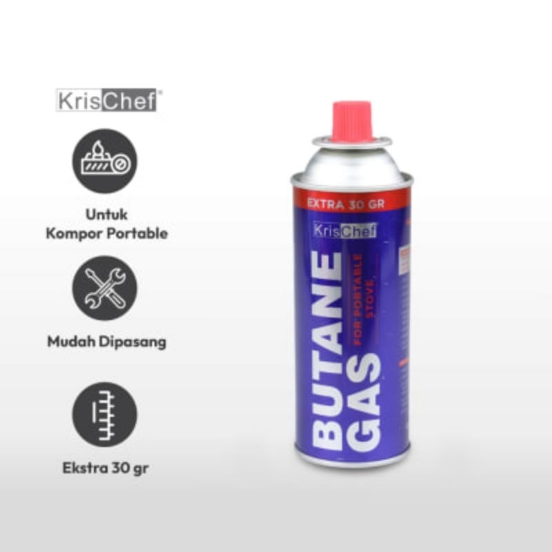 Krischef 250 Gr Gas Butana Untuk Kompor Portable