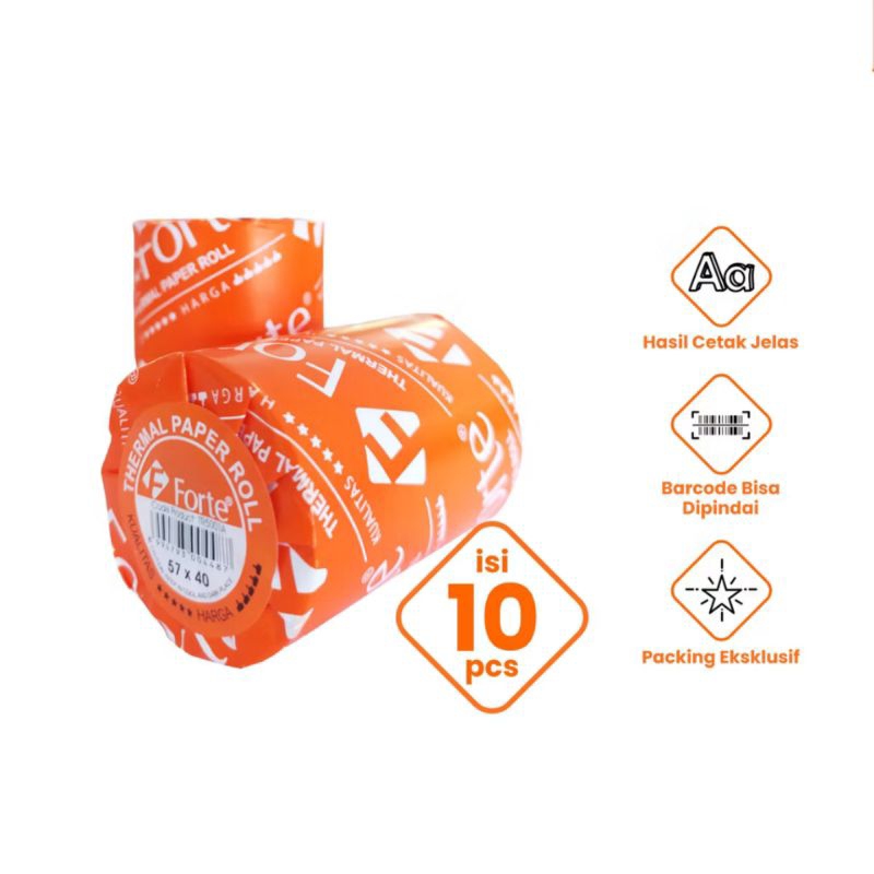 

Kertas Thermal Struk Roll Kasir Forte 57x40