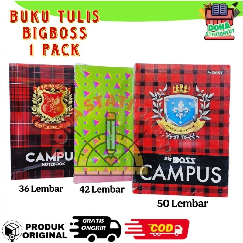 

[ PACK ] Buku Tulis BIG BOSS CAMPUS 50 LEMBAR | 36 LEMBAR | 42 LEMBAR | Buku TULIS BIGBOSS