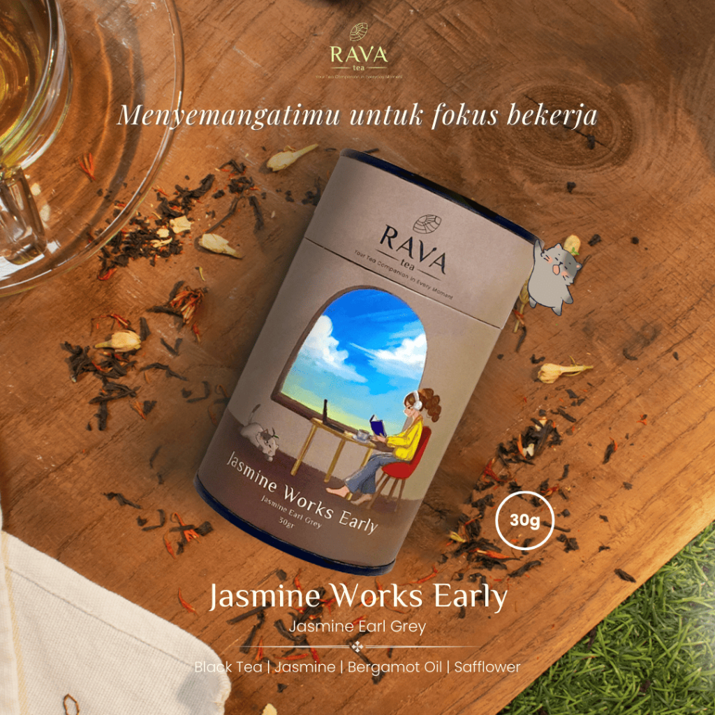 

Teh Jasmine Earl Grey - Rava Tea: Jasmine Works Early - Tea Blend - Teh Artisan Premium