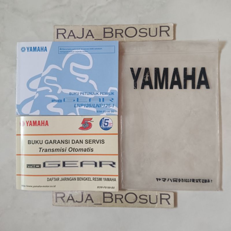 Buku petunjuk pemilik/Buku garansi dan servis transmisi otomatis/Manual book Yamaha Mio Gear 125 Gea
