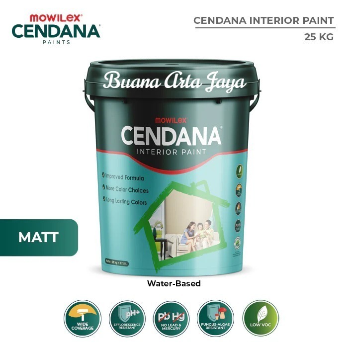 Mowilex Cendana Cat Dinding Interior - 25 Kg ( Pail )
