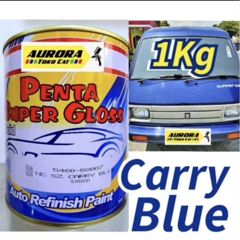 Cat Penta Super Gloss NC Carry Blue 1Kg Biru Ceri Cary Biru Solid Duco Duko