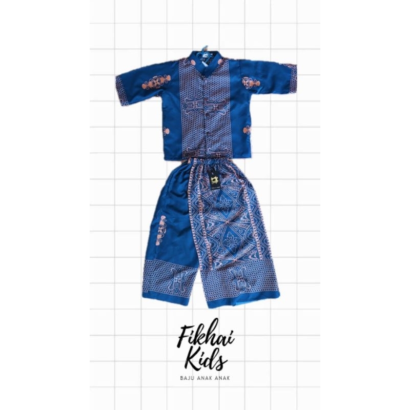 Baju koko batik dan celana sarung anak anak