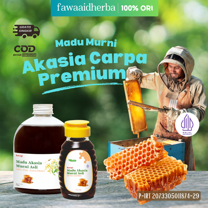 

Kanagi Madu Murni Nektar Akasia Carpa (Raw Honey) Asli Hutan Riau Sumatera Sertifikat Dinkes P-IRT