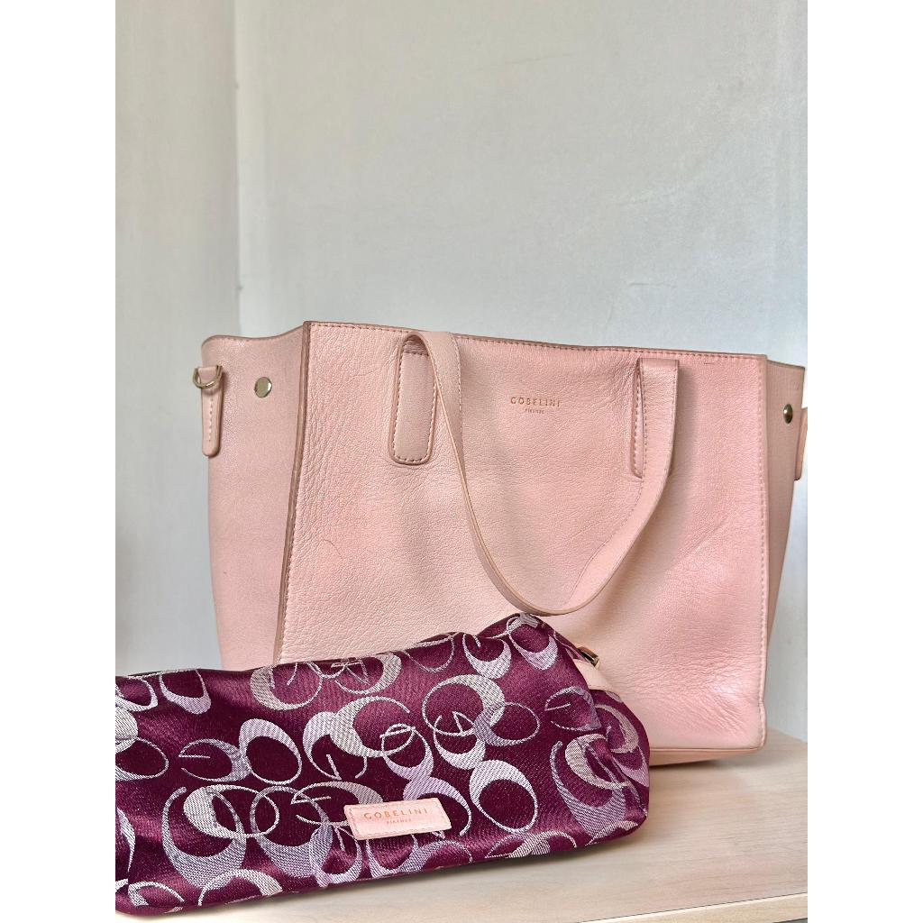 tas gobelini pink preloved